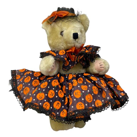 Vintage Halloween Bear Stuffed Animal Plush 11" - Picture 3 of 10